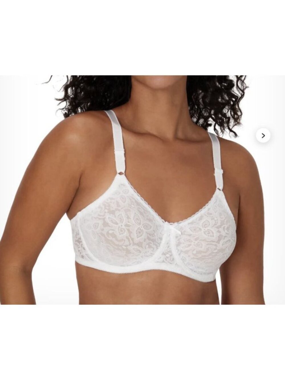 Bali Bra 34DD White Lace 'n Smooth Underwire Smoothing Full Coverage 3432 NEW